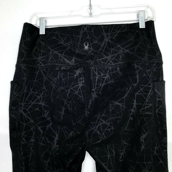Spyder Women Performance High Rise Tight--Black Spyder Print - Picture 10 of 11